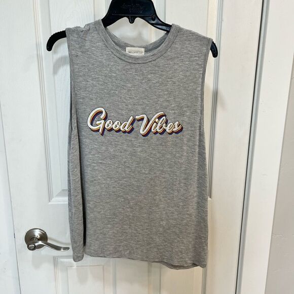 Bella Ella Grey “Good Vibes” Tank Top - Picture 6 of 7